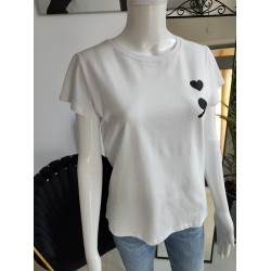 T-Shirt mit Herz und Komma – weiß