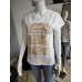 T-Shirt mit beigem Aufdruck 'You are ...' - weiß