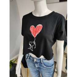 Snoopy Crop Top - schwarz