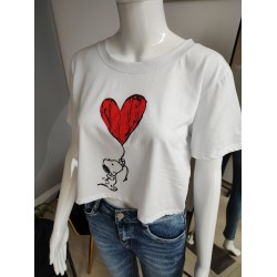 Snoopy Crop Top - weiß