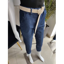 Baumwollhose mit Gummiband - blau