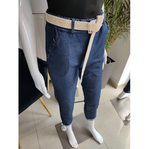 Cotton trousers with elastic band - blue