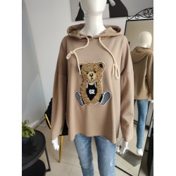 Butterweiches Sweatshirt mit Bär - Cappuccino