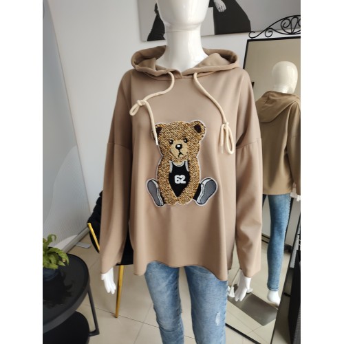 Butterweiches Sweatshirt mit Bär - Cappuccino