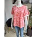T-Shirt mit Leopardenmuster in Rosa und Orange – ecru