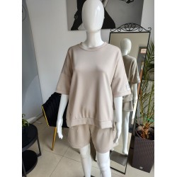 Butterweicher Sommer-Trainingsanzug-Set – beige