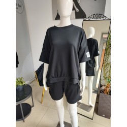 Butterweicher Sommer-Trainingsanzug-Set – schwarz