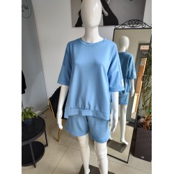 Butterweicher Sommer-Trainingsanzug-Set – baby blue