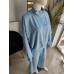 Masełkowy dres z rozpinaną bluzą - baby blue