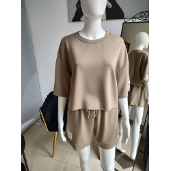 Butterweicher Sommer-Trainingsanzug-Set mit kurzem Sweatshirt - fango
