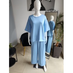 Butterweicher Trainingsanzug mit kurzen Ärmel - babyblau