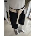 Baumwollshorts mit Gürtel - schwarz