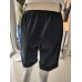 Baumwollshorts mit Gürtel - schwarz