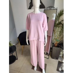 Butterweicher Trainingsanzug mit kurzen Ärmel - pastellrosa