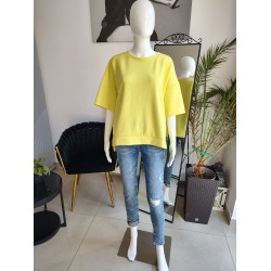 Butterweiches Kurzarm-Sweatshirt - gelb