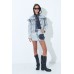 Jeansjacke mit Rüschen - grau