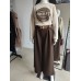 Butter-like, wide-leg trousers with a belt - chocolate brown Butter-like, wide-leg trousers with a belt - chocolate brown
