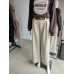 Butter-like, wide-leg trousers with a belt - beige Butter-like, wide-leg trousers with a belt - beige