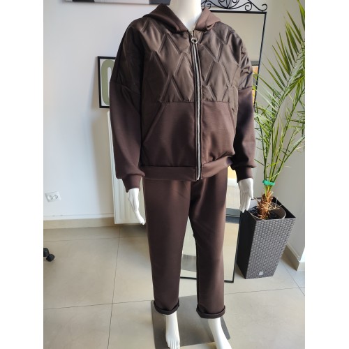 Schokolade Trainingsanzug aus butterweichem Nylon mit Kapuze