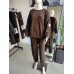 Oversized Strick-Trainingsanzug im modischen Stil – Schokolade