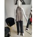 Blouse with a stand-up collar - dark beige