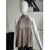Blouse with a stand-up collar - dark beige
