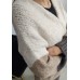 Lange gestreifte Strickjacke - Brauntöne
