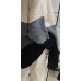 Lange gestreifte Strickjacke - Grautöne
