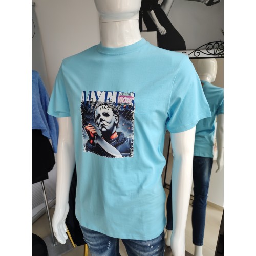 T-shirt mit Horrormotiv Jason - blau