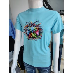 T-Shirt mit Gaming-Aufdruck - blau