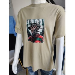 T-shirt mit Horrormotiv Freddy - beige