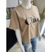 Baumwoll-T-Shirt "Ciao" - cappuccino