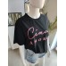 Cotton oversize T-shirt "Ciao Amore" - black