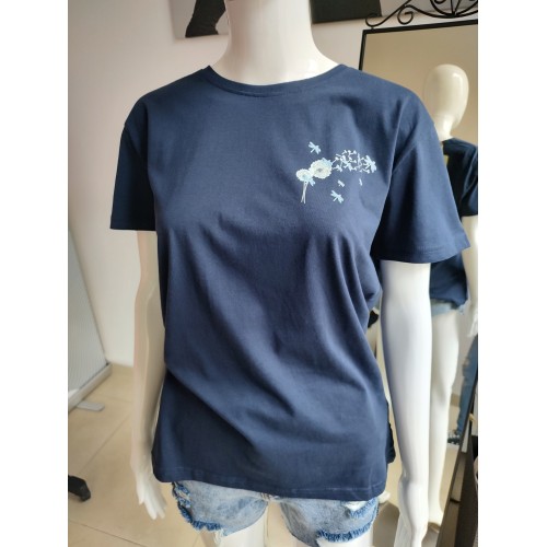 ECO Baumwoll-T-Shirt „Pusteblumen“ – marineblau