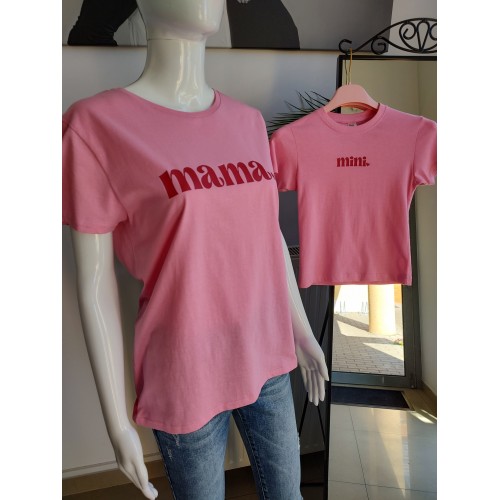 Mutter-Tochter-T-Shirt-Set Mama & Mini - rosa