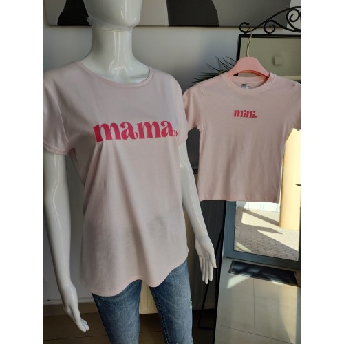 Mutter-Tochter-T-Shirt-Set Mama & Mini - hellrosa Mutter-Tochter-T-Shirt-Set Mama & Mini - hellrosa