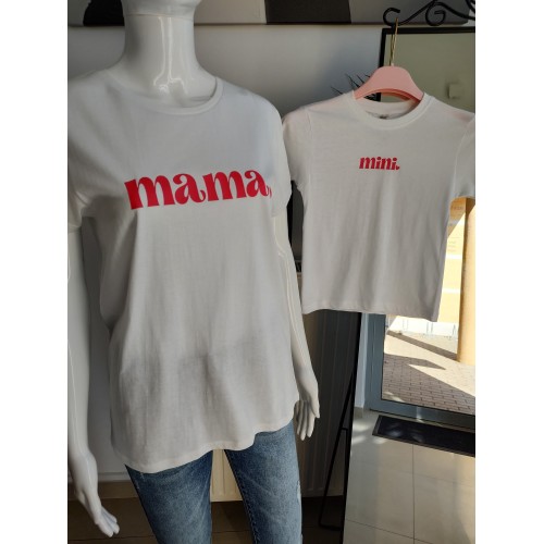 Mother and daughter T-Shirt set Mama & Mini - white