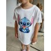 ECO Baumwoll-Kinder-T-Shirt "Stitch" - weiß