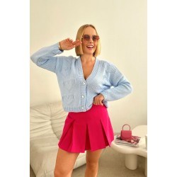 Cardigan with hearts - blue