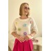 Sweater with flowers - ecru