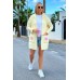 Lange Strickjacke mit Kapuze Marbella - Vanille