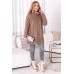 Langer Rollkragenpullover mit Zopfmuster – latte