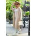 Langer Cardigan mit Taschen – Beige