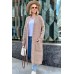 Langer Cardigan mit Taschen – Latte