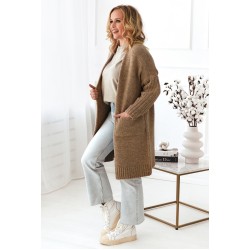 Langer Rippencardigan – Latte Langer Rippencardigan – Latte