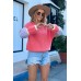 Puff sleeve sweater - coral