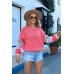 Puff sleeve sweater - coral