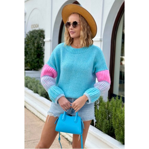 Puff sleeve sweater - sky Puff sleeve sweater - sky