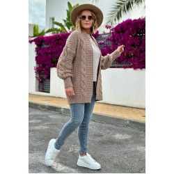 Geflochtene Strickjacke - latte Geflochtene Strickjacke - latte