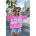 Sweater with the inscription LOVE - baby pink